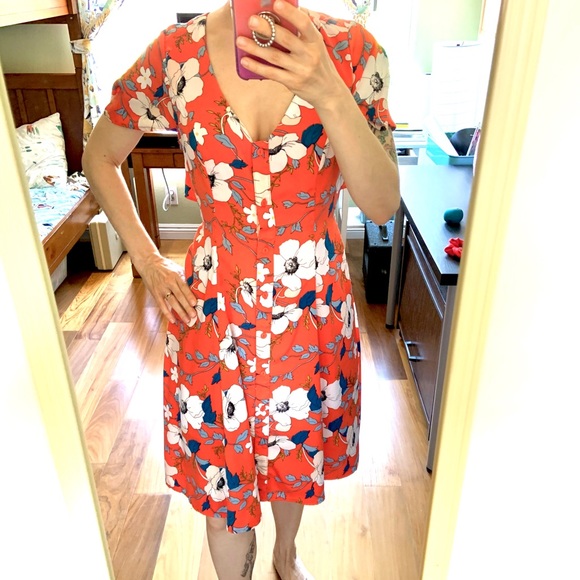 Anthropologie London Rose Tea Dress SP XSoldX - Picture 6 of 7